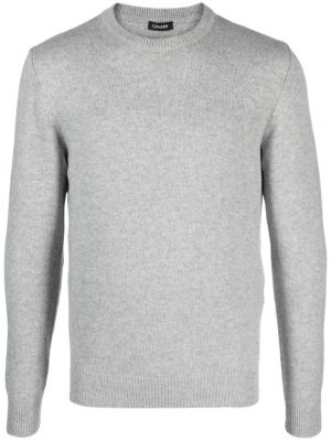 Sweter wełniany z okrągłym dekoltem Cenere Gb szary