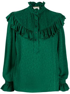 Blusa de cachemir con estampado con estampado de cachemira Saint Laurent verde
