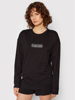 Majica dugih rukava sa dugačkim rukavima bootcut Calvin Klein Underwear crna
