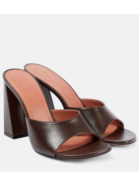 Mules en cuir Amina Muaddi noir