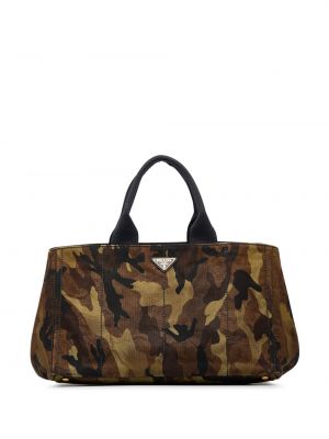 Shopper handtasche mit camouflage-print Prada Pre-owned braun