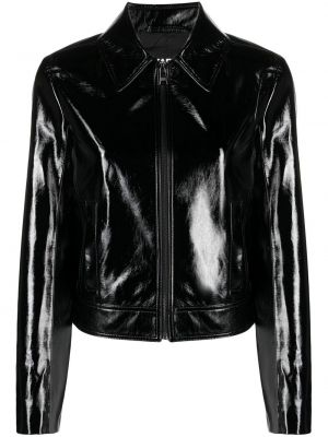 Mākslīgas ādas ādas jaka Karl Lagerfeld melns