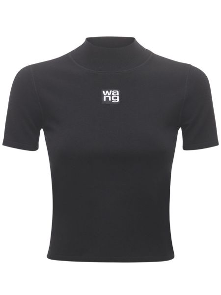 Camiseta de tela jersey Alexander Wang negro