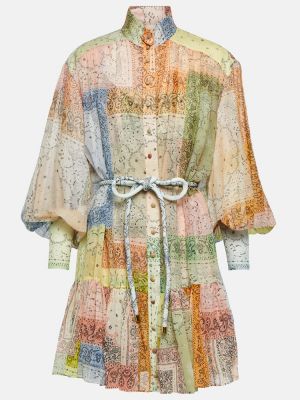 Bombažna svilena obleka Zimmermann