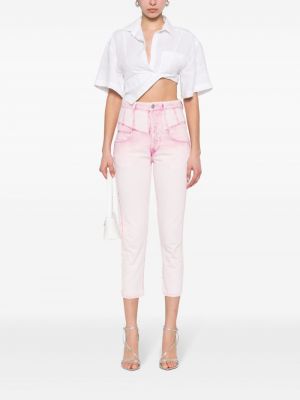 Jeans taille haute Isabel Marant rose