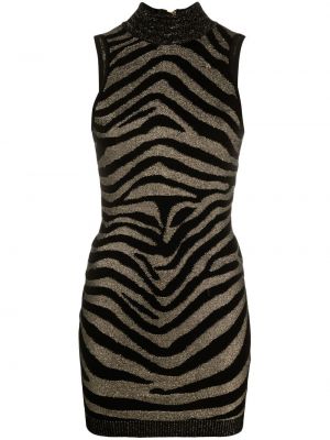 Pletena haljina s printom sa zebra printom Balmain