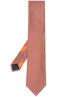 Corbata con estampado geométrico Ermenegildo Zegna naranja