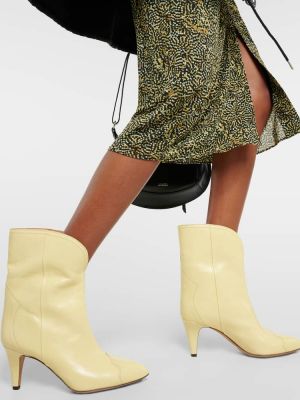 Leder ankle boots Isabel Marant gelb