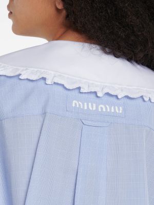 Памучна блуза Miu Miu синьо