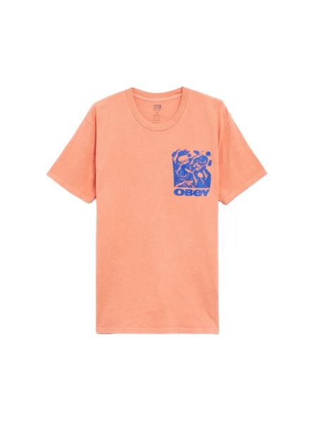 Koszulka z nadrukiem Obey pomarańczowa