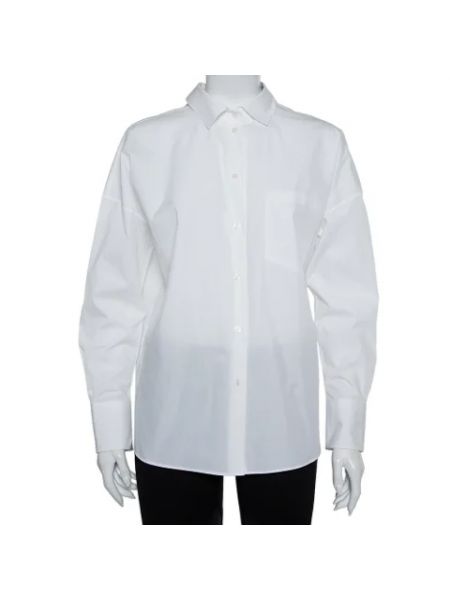 Retro kragen bluse aus baumwoll Valentino Vintage weiß