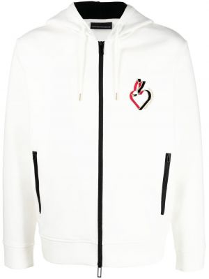 Hoodie med dragkedja Emporio Armani vit