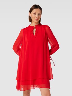 Sukienka na ramiączkach szyfonowy z falbankami Joop! czerwony