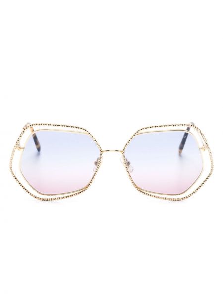 Ochelari de soare cu imprimeu geometric Miu Miu Eyewear auriu