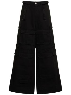 Spodnie cargo bawełniane Vetements czarne