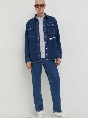 Denim srajca Karl Lagerfeld Jeans modra