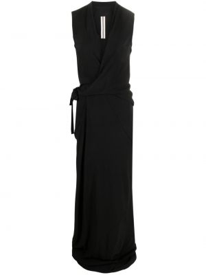 Вечерна рокля без ръкави с v-образно деколте Rick Owens черно