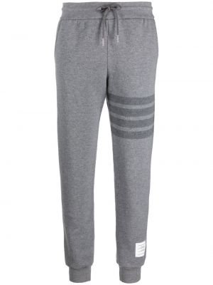 Pletene hlače s črtami Thom Browne siva