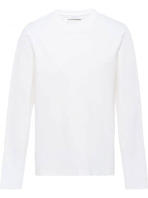 Camiseta de manga larga manga larga Prada blanco