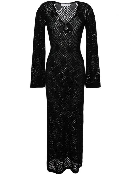 Плетена рокля тип риза Faithfull The Brand черно