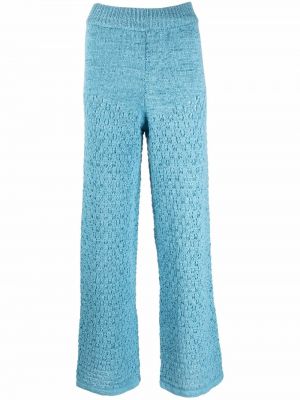 Pantaloni cu picior drept tricotate Rotate albastru