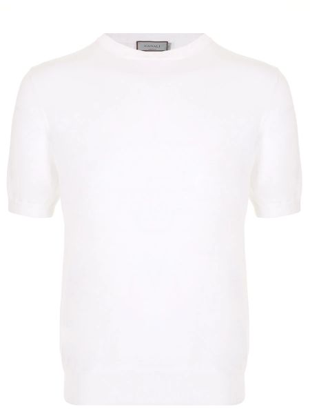 Однотонная футболка Canali белая