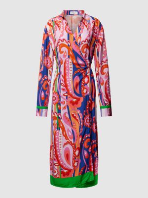 Sukienka midi z wzorem paisley Replay różowa