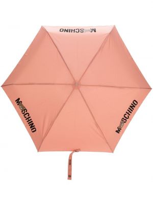Parasol z nadrukiem Moschino różowy