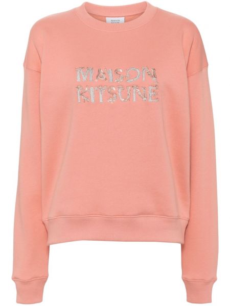 Işlemeli sweatshirt Maison Kitsuné pembe