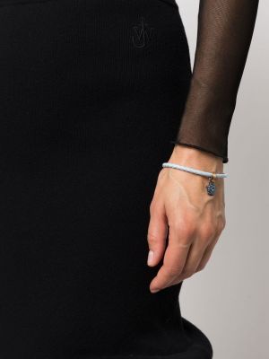 Leder armband mit kristallen Versace