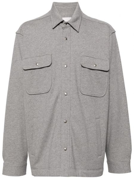 Βαμβακερό πουκάμισο με κέντημα από ζέρσεϋ Givenchy γκρι