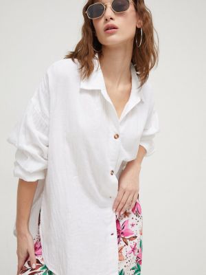 Koszula bawełniana relaxed fit Roxy biała