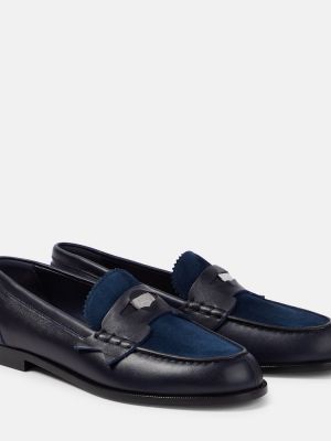 Pantofi loafer din piele de căprioară din piele Christian Louboutin albastru