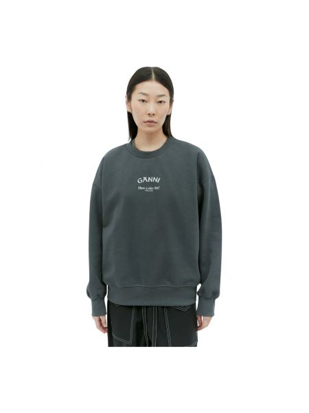 Casual oversize hoodie mit print Ganni