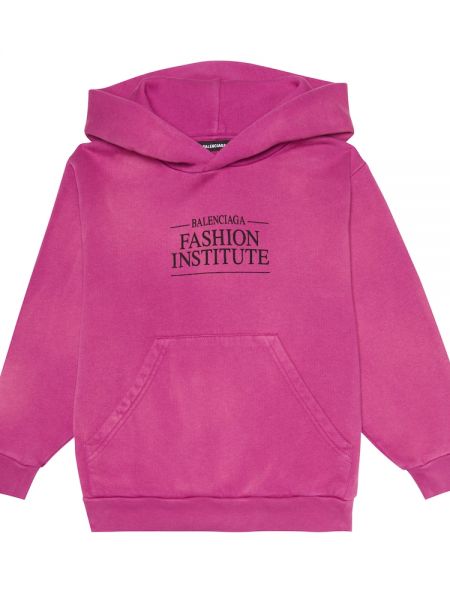 Trykt bomull hettegenser for jenter Balenciaga Kids rosa