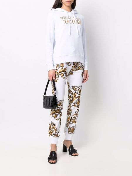 Pantalon de joggings à imprimé Versace Jeans Couture blanc