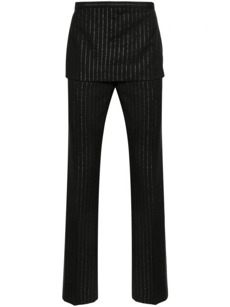Pruhované rovné kalhoty Acne Studios černé