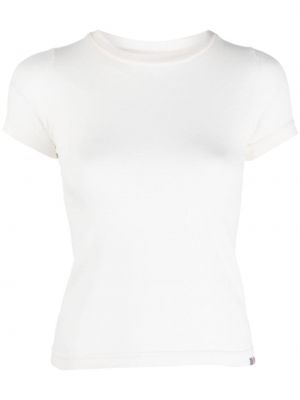 Koszulka z kaszmiru z okrągłym dekoltem Extreme Cashmere biała