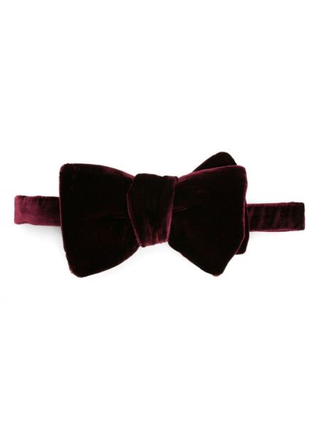 Červená sametová kravata s mašlí Tom Ford