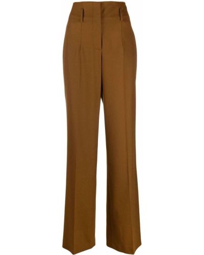 Pantalones rectos de cintura alta Alberta Ferretti marrón