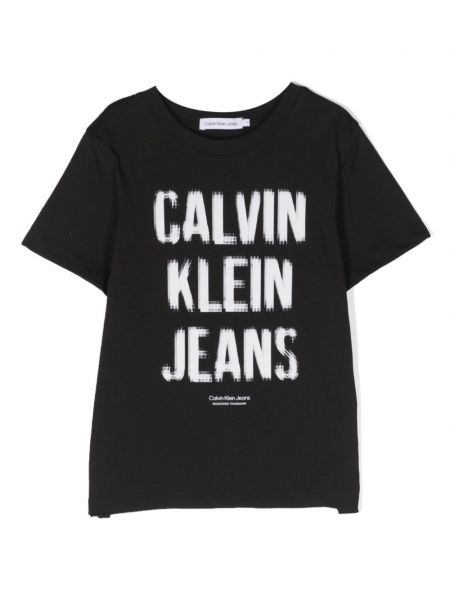 T-shirt for piger Calvin Klein Kids sort