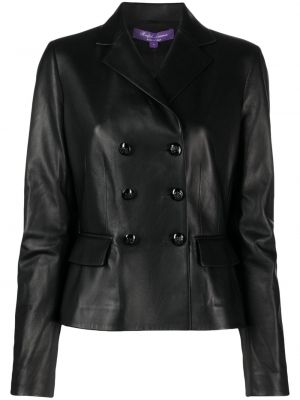 Kožená bunda Ralph Lauren Collection čierna