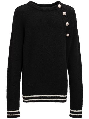Kašmira džemperis ar pogām Balmain melns