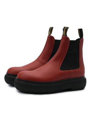 Кожаные ботинки челси Lanvin красные