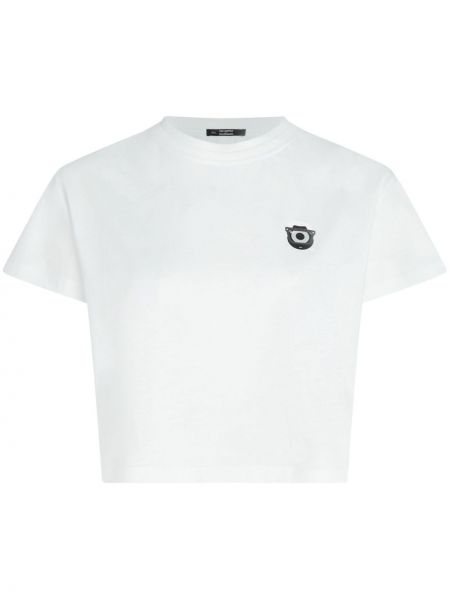 Βαμβακερή μπλούζα με σχέδιο Karl Lagerfeld λευκό