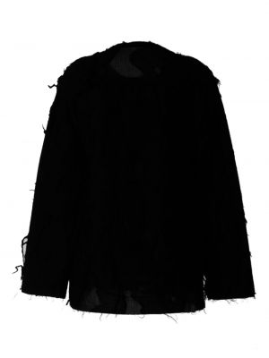 Marškiniai su nubrozdinimais Yohji Yamamoto juoda
