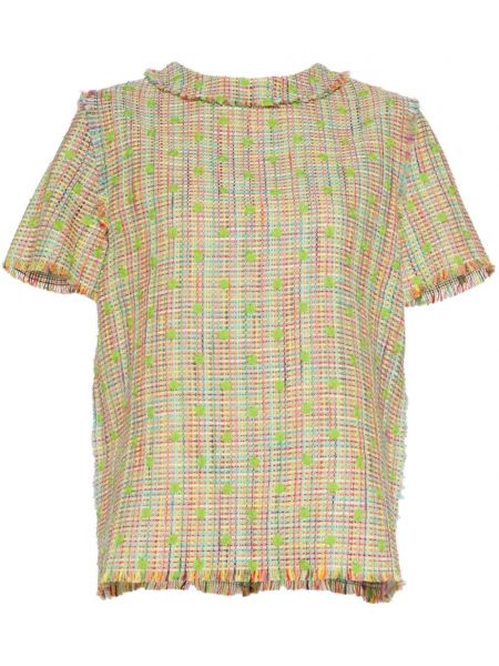 Krótka bluzka tweedowa Isabel Sanchis zielona