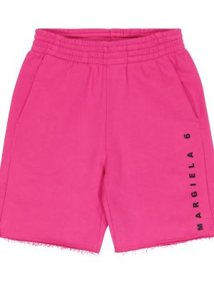 Jersey puuvilla shortsit tytöille Mm6 Maison Margiela Kids pinkki