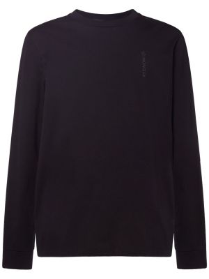 T-shirt en coton avec manches longues en jersey Moncler noir