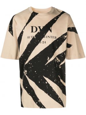 T-shirt en coton à imprimé Dries Van Noten beige